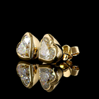 4ctw Bezel Heart Stud Earrings