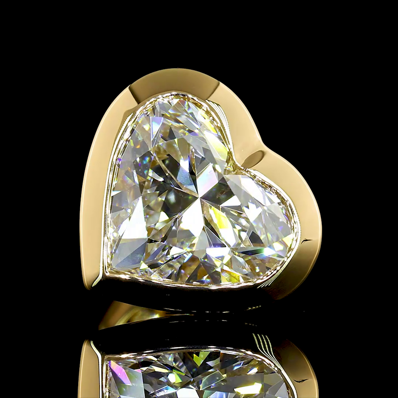 4ctw Bezel Heart Stud Earrings