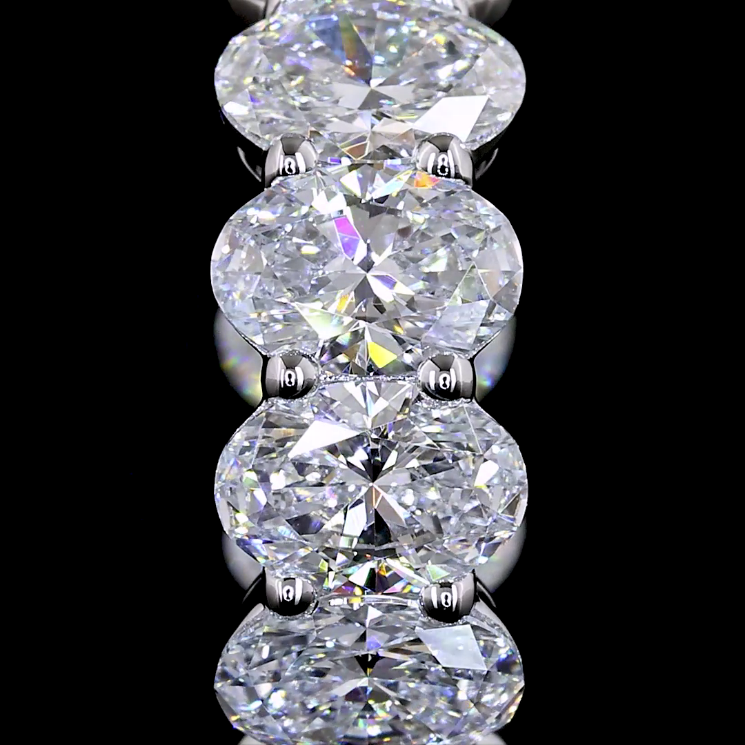 3-1/2ctw Prong East West Oval Huggie Earrings