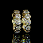 2ctw Bezel Round Huggie Earrings