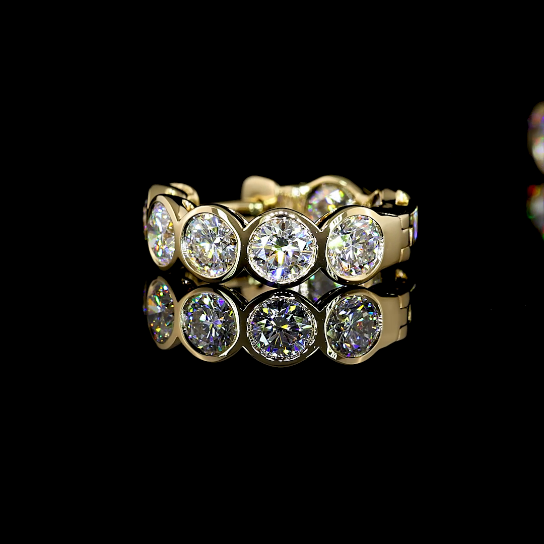 2ctw Bezel Round Huggie Earrings