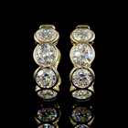 3-1/2ctw Bezel Round Huggie Earrings