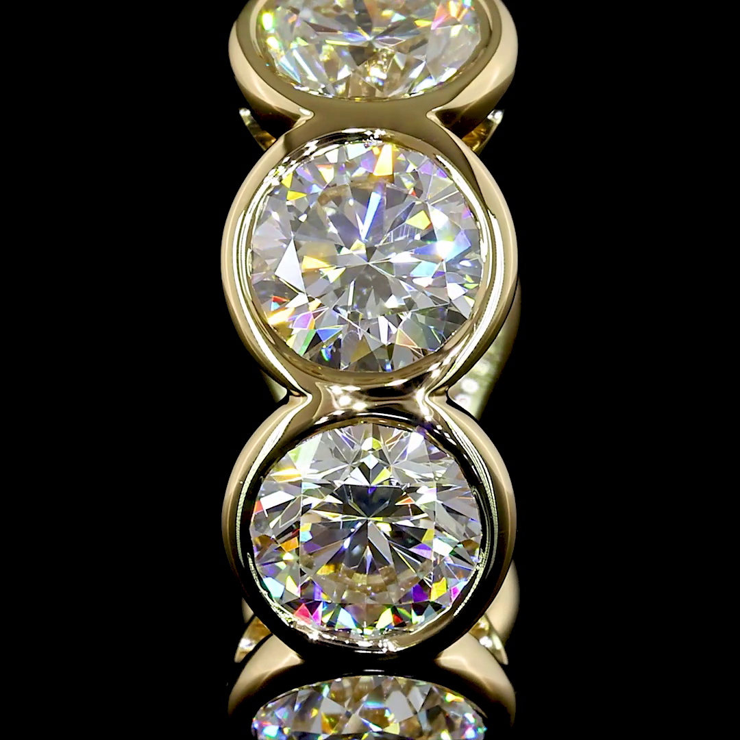 3-1/2ctw Bezel Round Huggie Earrings