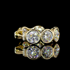 3-1/2ctw Bezel Round Huggie Earrings