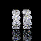 3-1/2ctw Bezel East West Oval Huggie Earrings