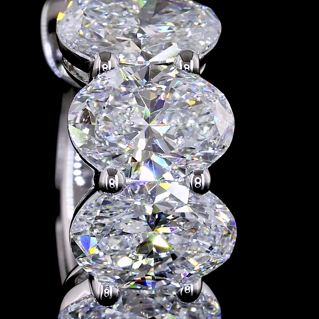 3-1/2ctw Bezel East West Oval Huggie Earrings