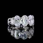 3-1/2ctw Bezel East West Oval Huggie Earrings