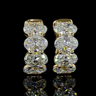3-1/2ctw Prong East West Oval Huggie Earrings