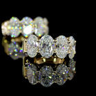 3-1/2ctw Prong East West Oval Huggie Earrings