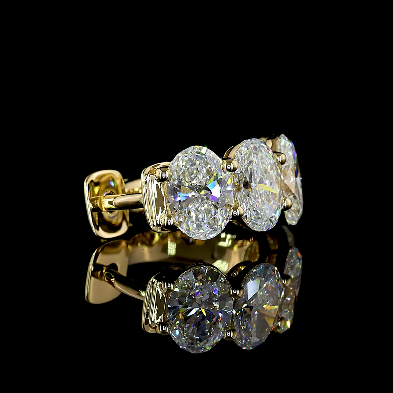 3-1/2ctw Prong East West Oval Huggie Earrings