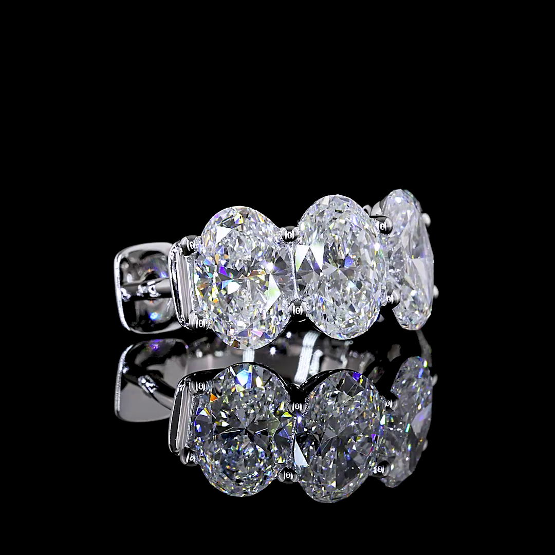 5ctw Prong East West Oval Huggie Earrings