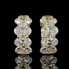 5ctw Prong East West Oval Huggie Earrings