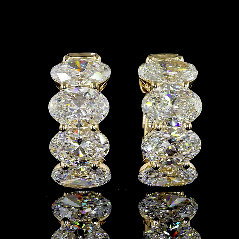 5ctw Prong East West Oval Huggie Earrings