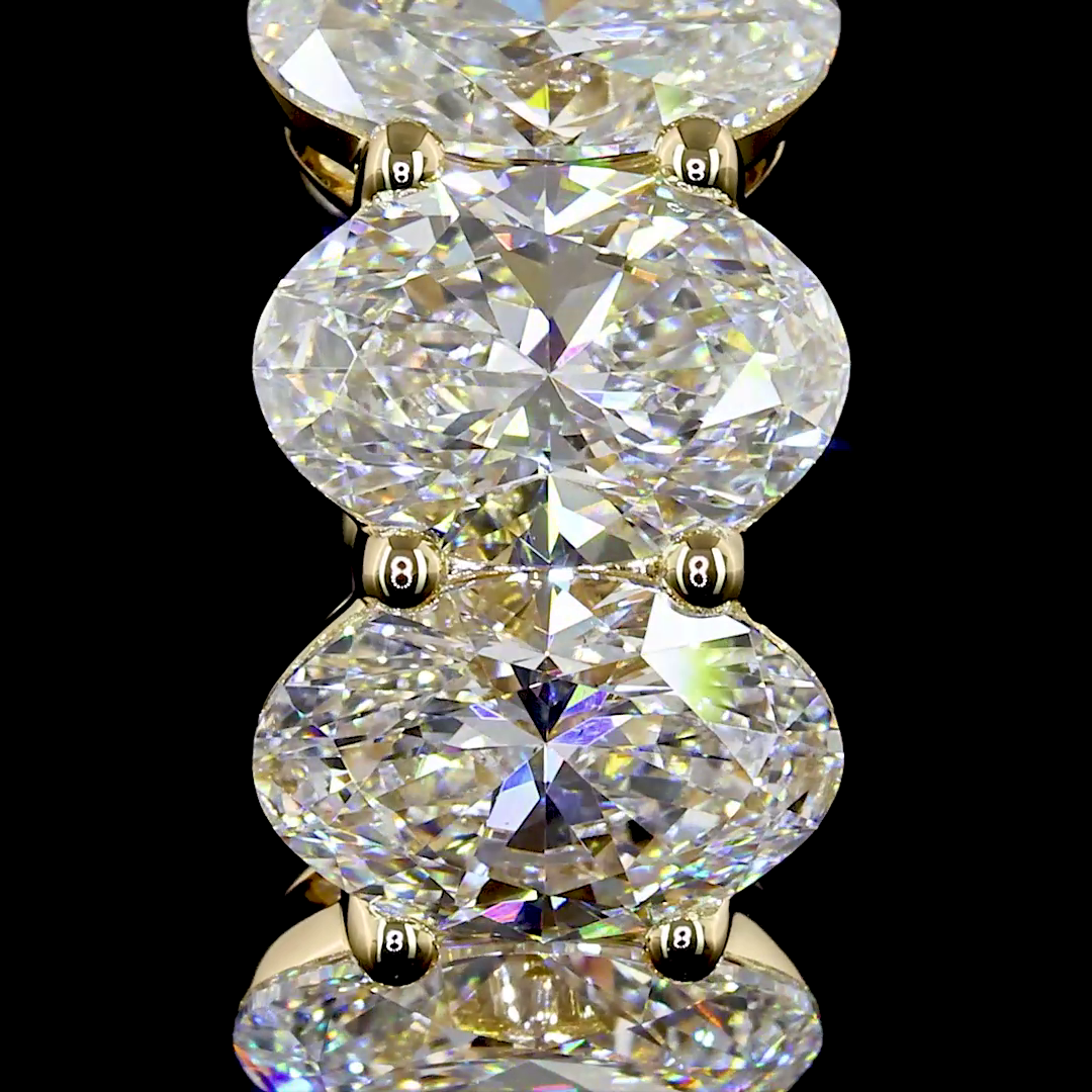 5ctw Prong East West Oval Huggie Earrings