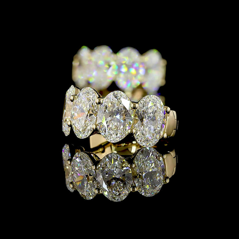 5ctw Prong East West Oval Huggie Earrings