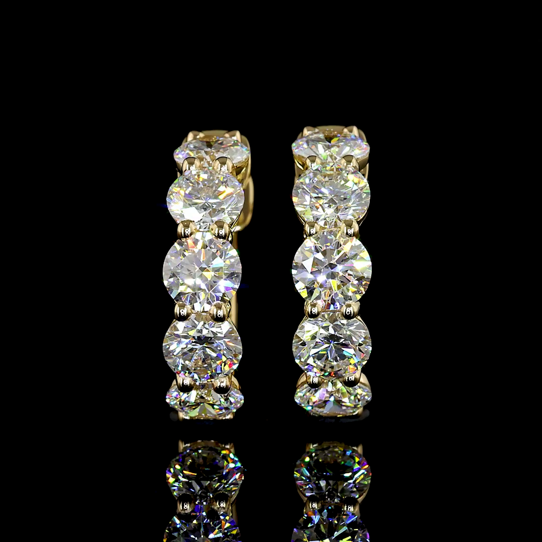 2ctw Prong Round Huggie Earrings