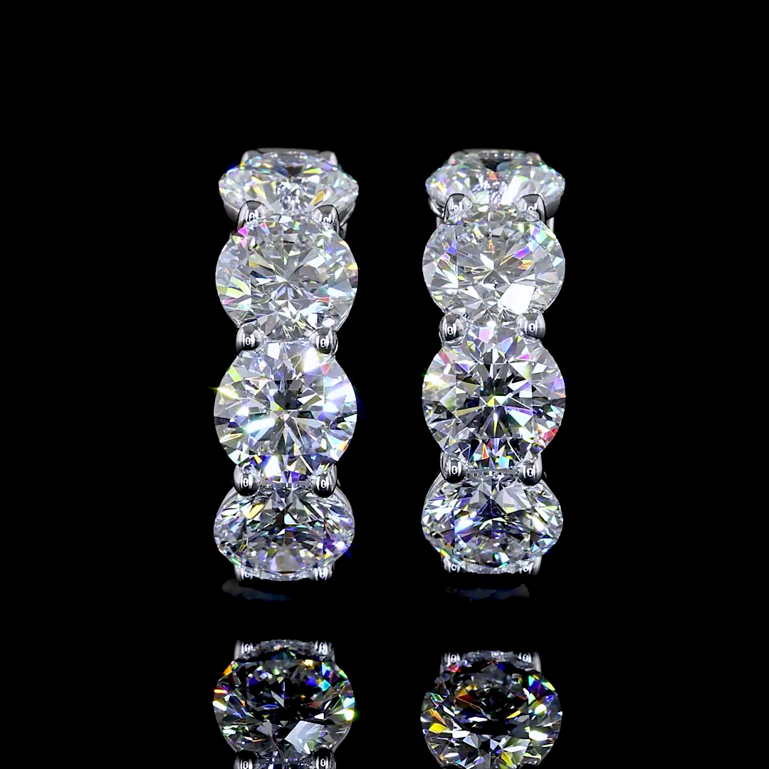 3-1/4ctw Prong Round Huggie Earrings