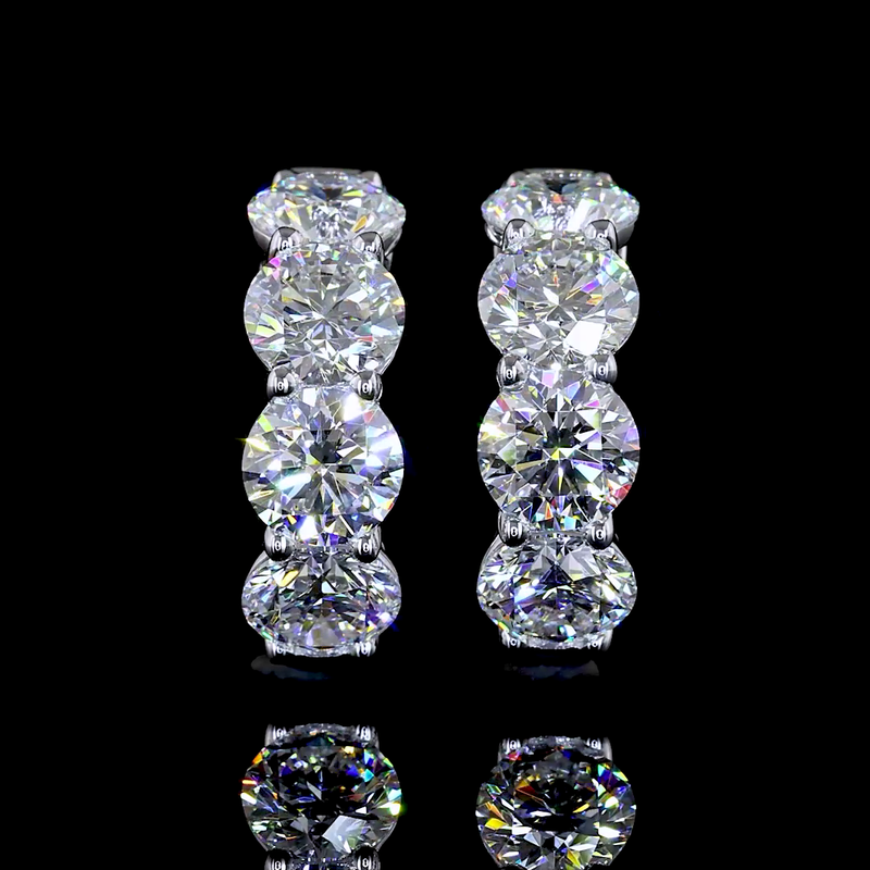 3-1/4ctw Prong Round Huggie Earrings