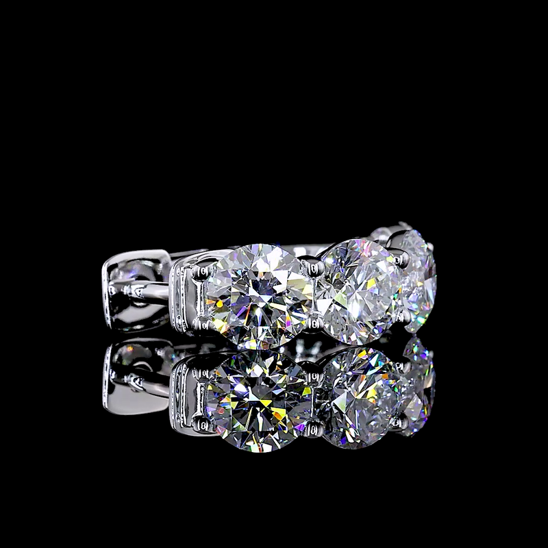 3-1/4ctw Prong Round Huggie Earrings