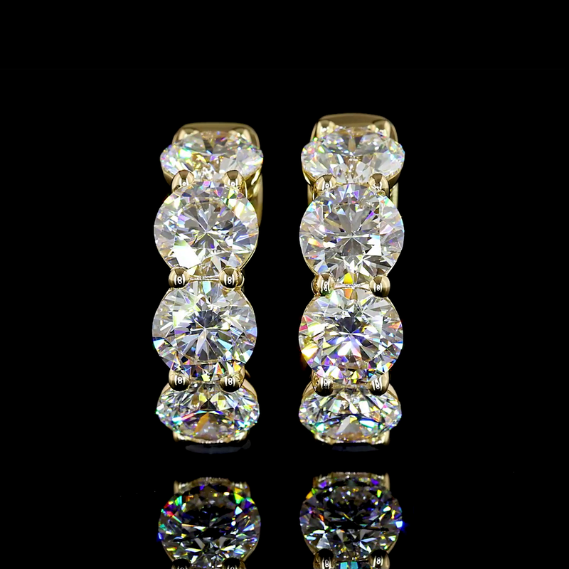 3-1/4ctw Prong Round Huggie Earrings