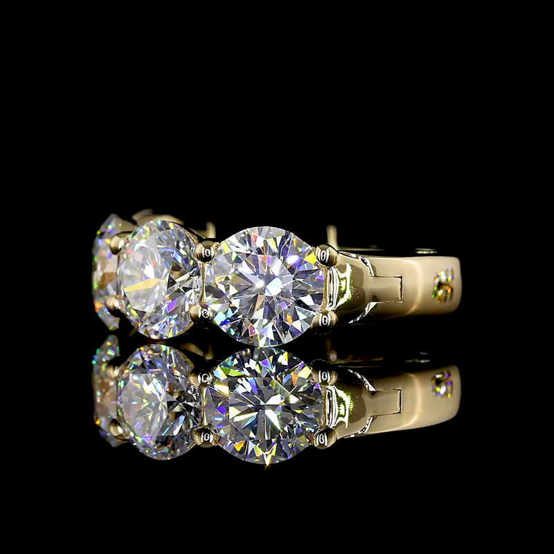3-1/4ctw Prong Round Huggie Earrings