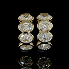 2ctw Bezel East West Oval Huggie Earrings