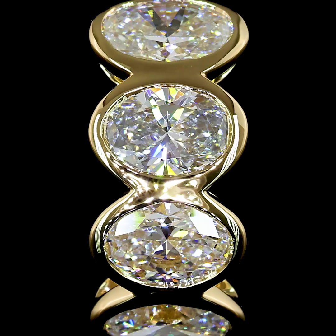 2ctw Bezel East West Oval Huggie Earrings