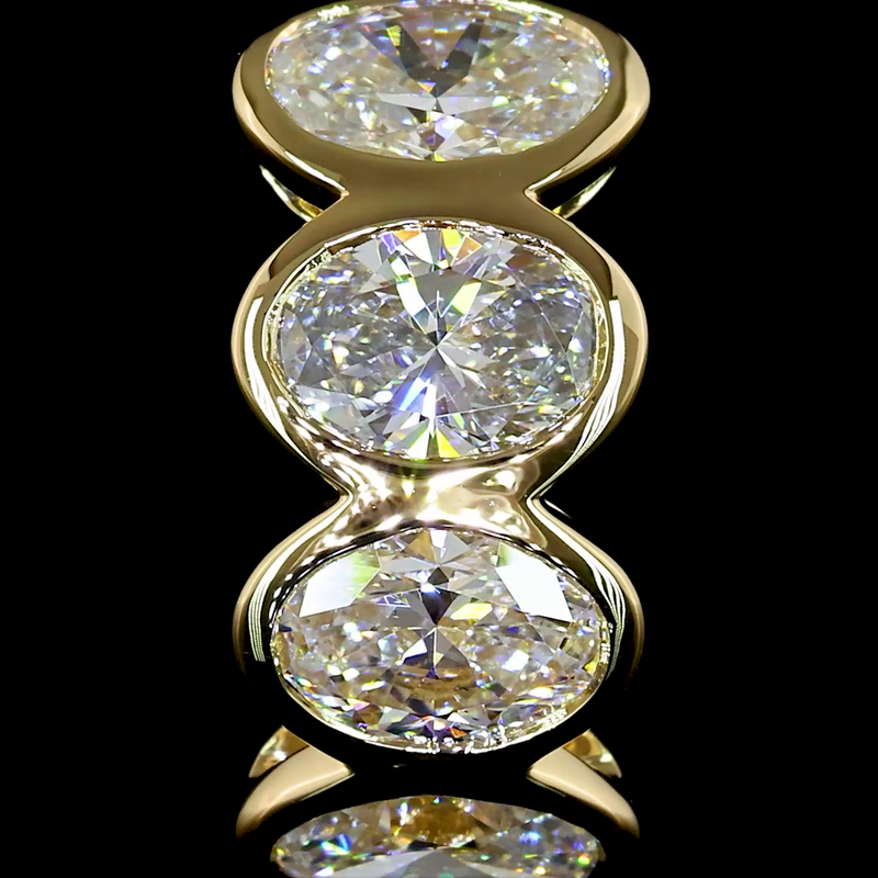 2ctw Bezel East West Oval Huggie Earrings