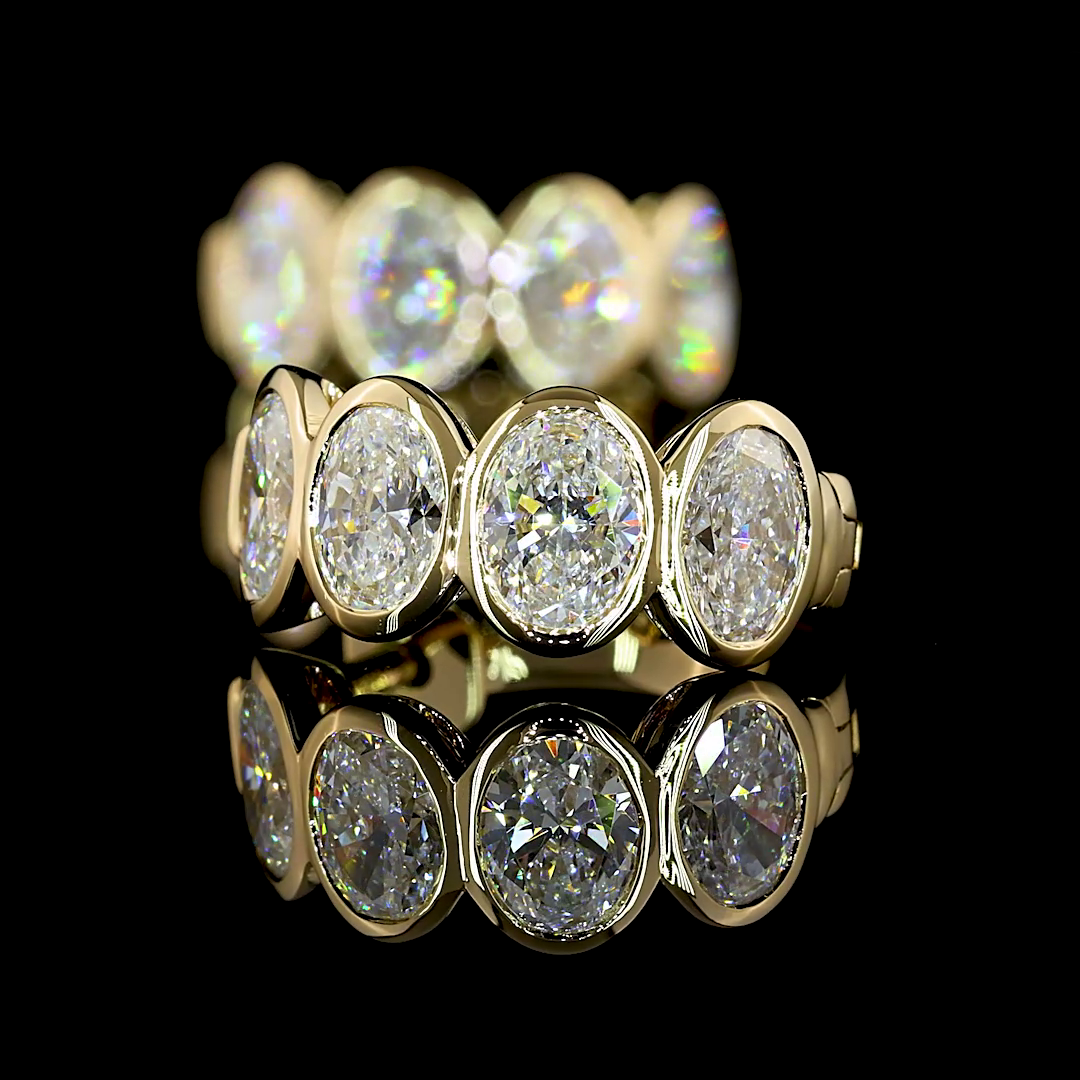 2ctw Bezel East West Oval Huggie Earrings