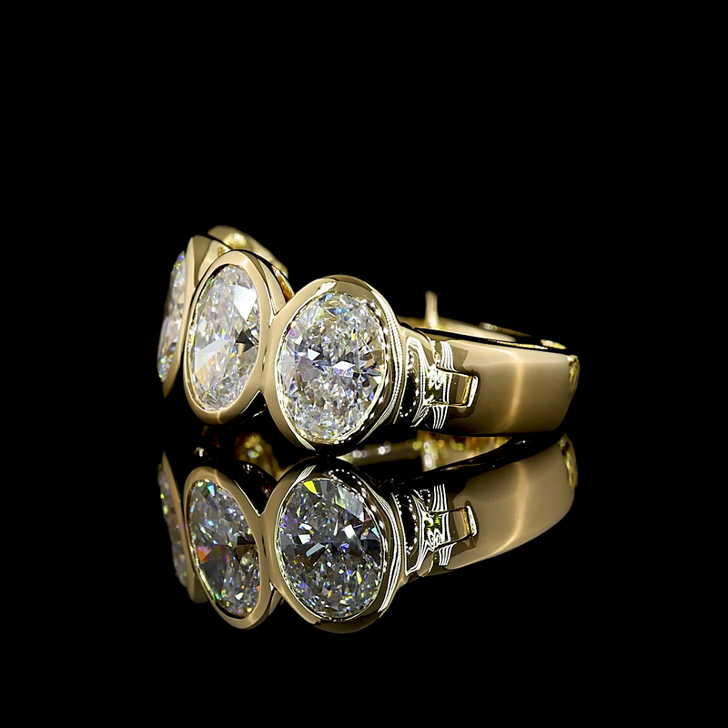 2ctw Bezel East West Oval Huggie Earrings