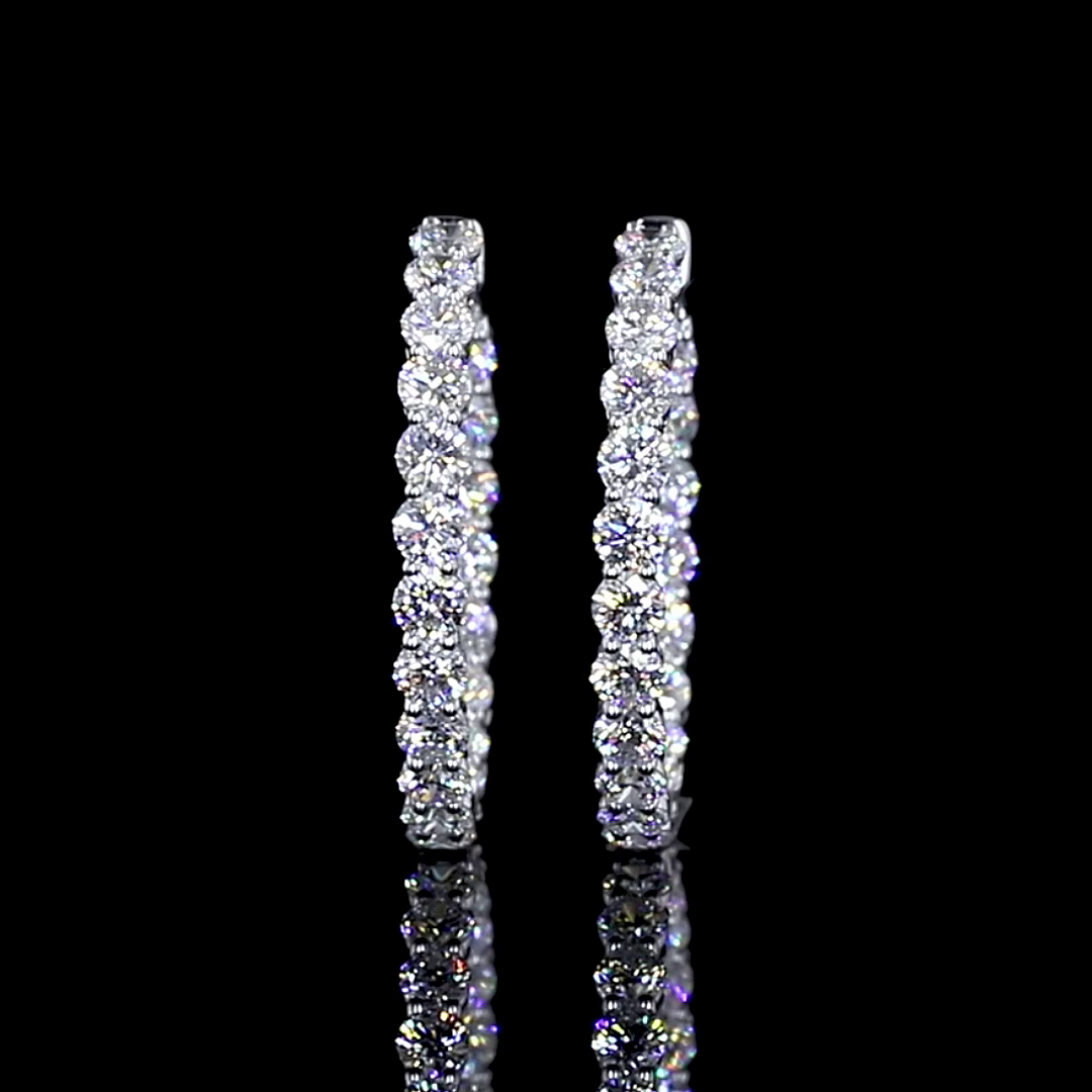 4ctw Prong Round Hoop Earrings
