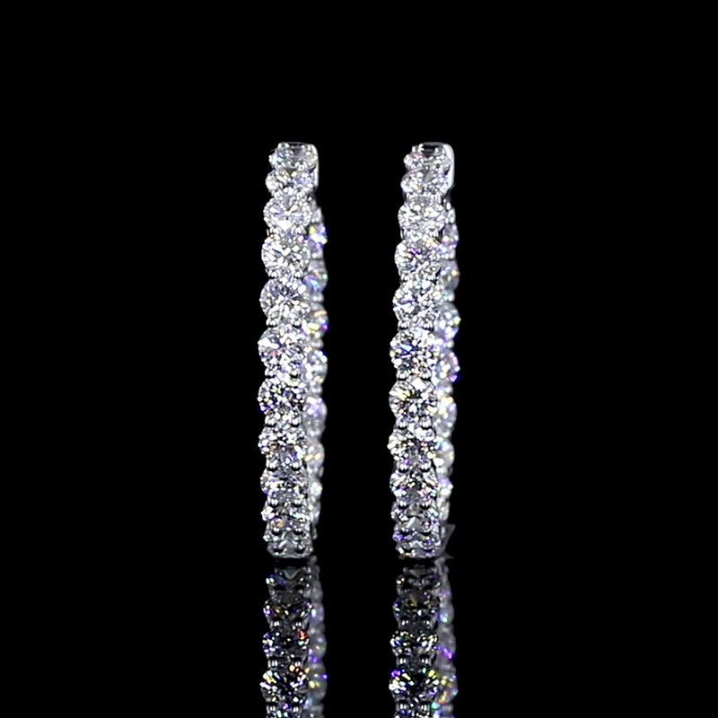 4ctw Prong Round Hoop Earrings