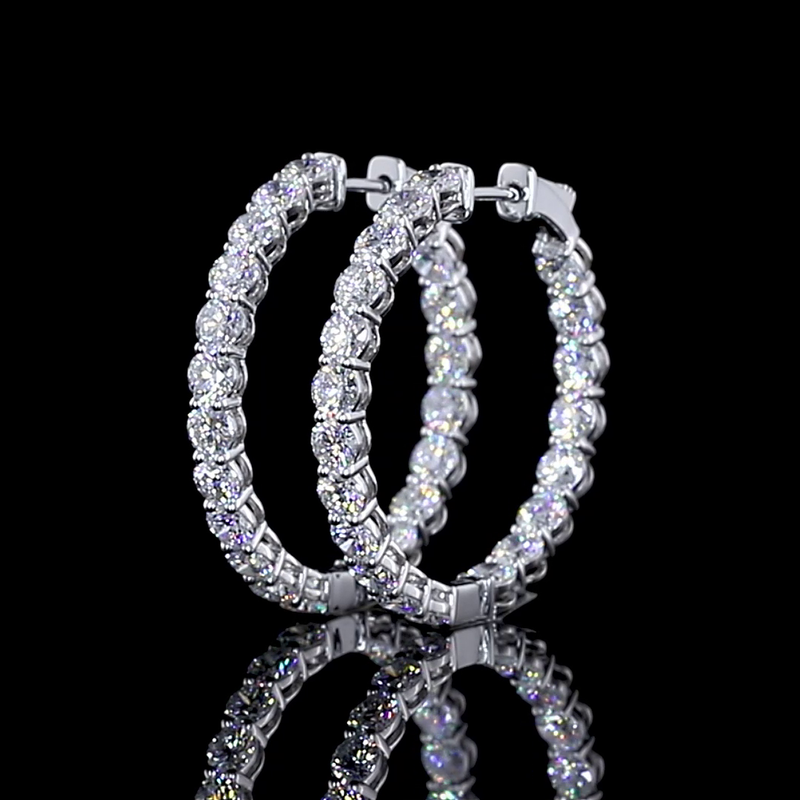 4ctw Prong Round Hoop Earrings