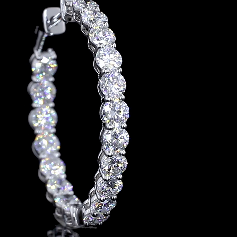 4ctw Prong Round Hoop Earrings