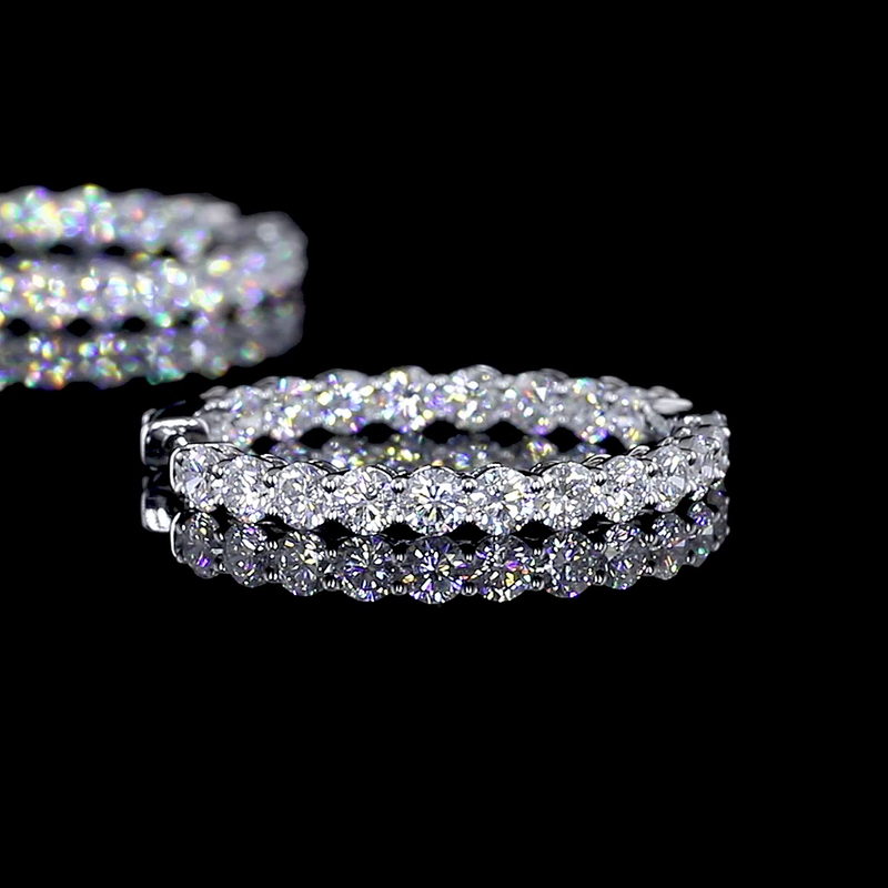 4ctw Prong Round Hoop Earrings