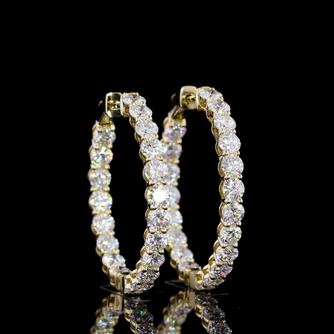 4ctw Prong Round Hoop Earrings