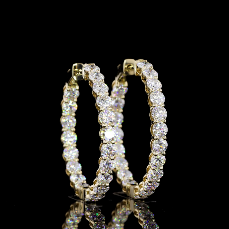 4ctw Prong Round Hoop Earrings