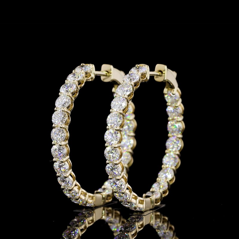 4ctw Prong Round Hoop Earrings