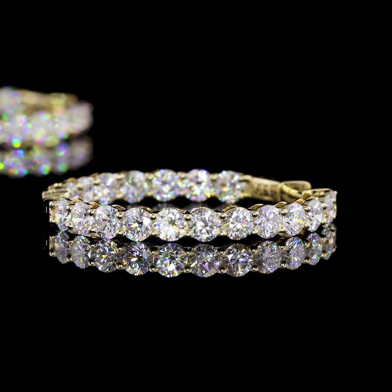 4ctw Prong Round Hoop Earrings