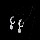 2-1/2ctw Prong Oval & Round Hanging Earrings