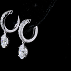 2-1/2ctw Prong Oval & Round Drop Earrings