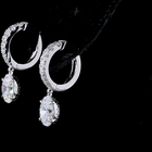 2-1/2ctw Prong Oval & Round Hanging Earrings