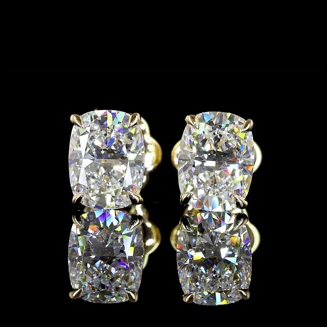2-1/2ctw Prong Cushion Stud Earrings