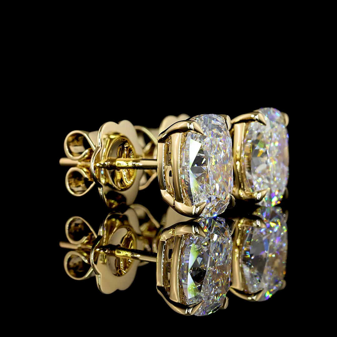 2-1/2ctw Prong Cushion Stud Earrings