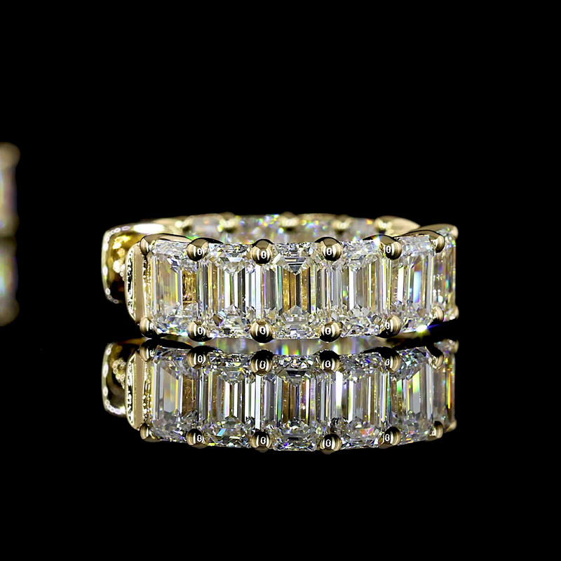 3ctw Prong East West Emerald Huggie Earrings