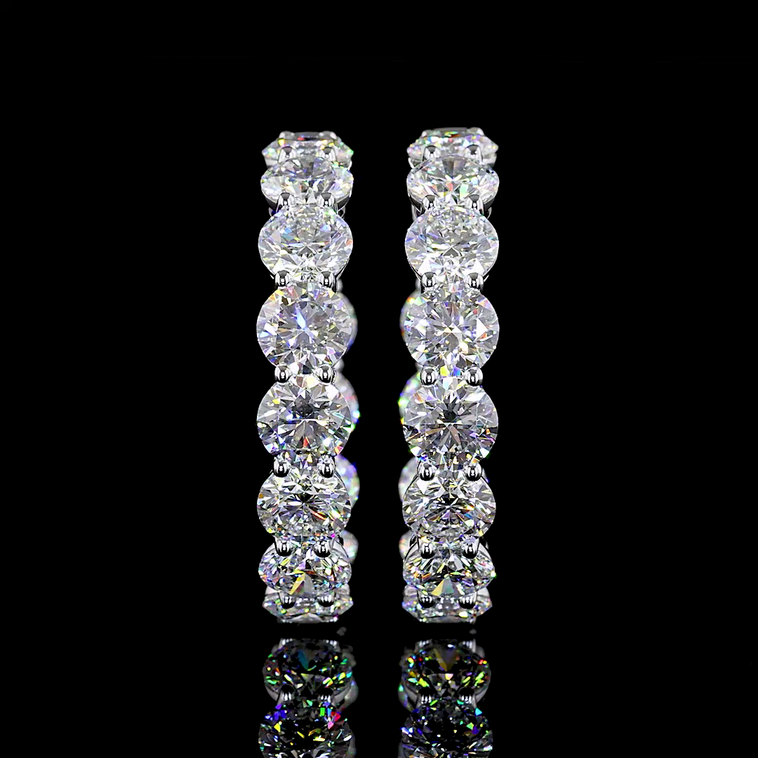12ctw Prong Round Hoop Earrings