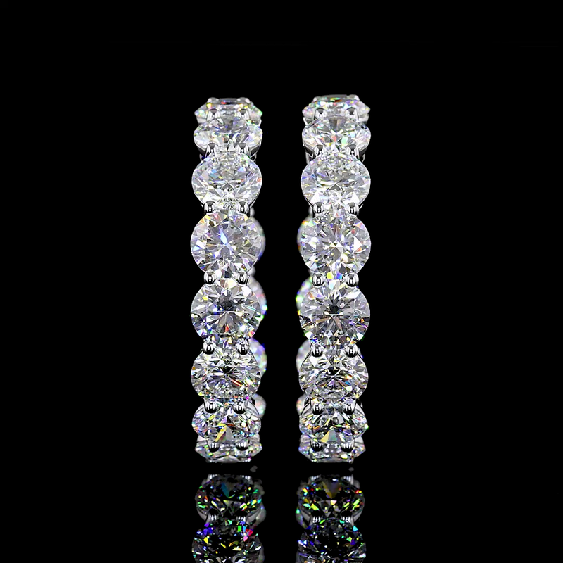12ctw Prong Round Hoop Earrings