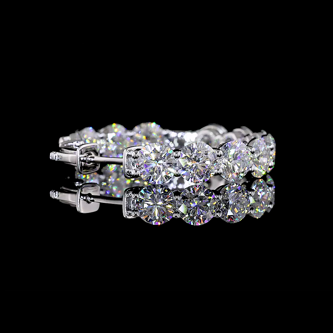 12ctw Prong Round Hoop Earrings