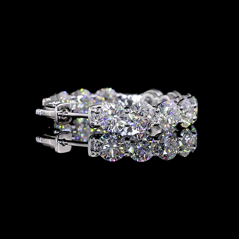 12ctw Prong Round Hoop Earrings