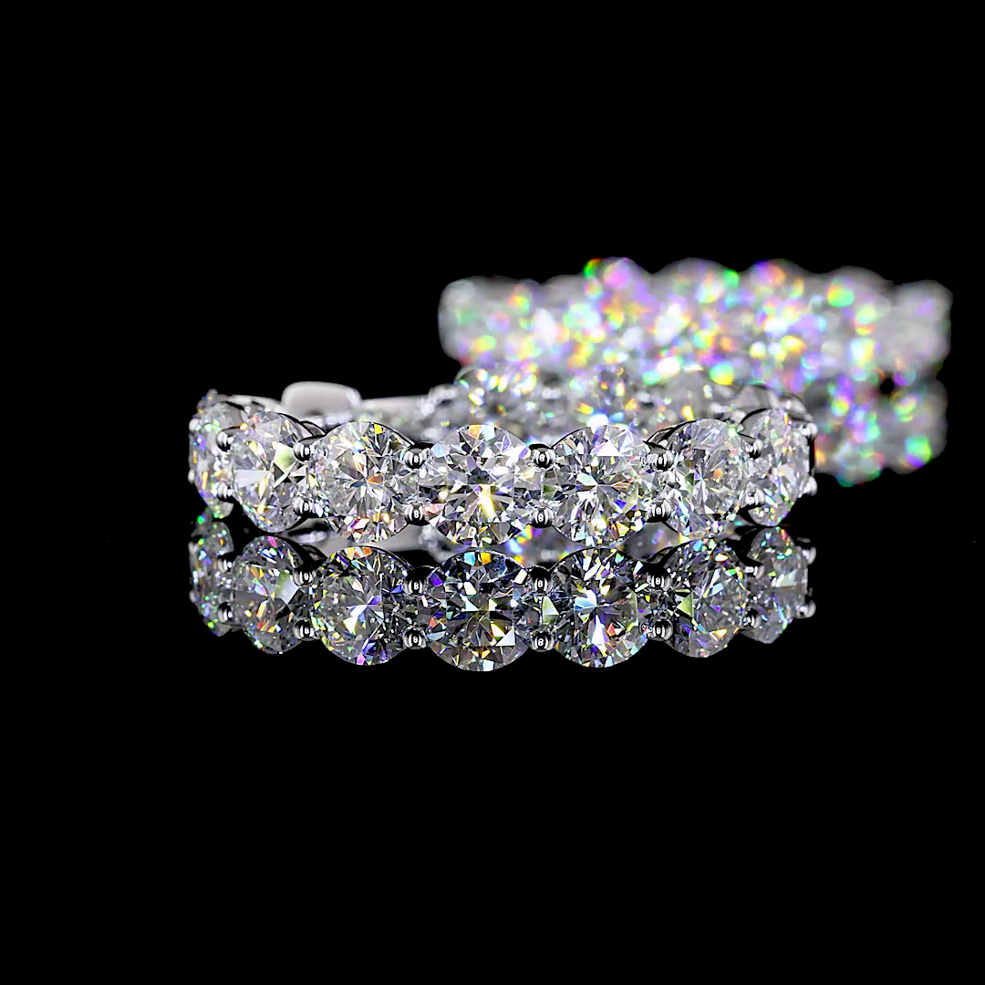 12ctw Prong Round Hoop Earrings